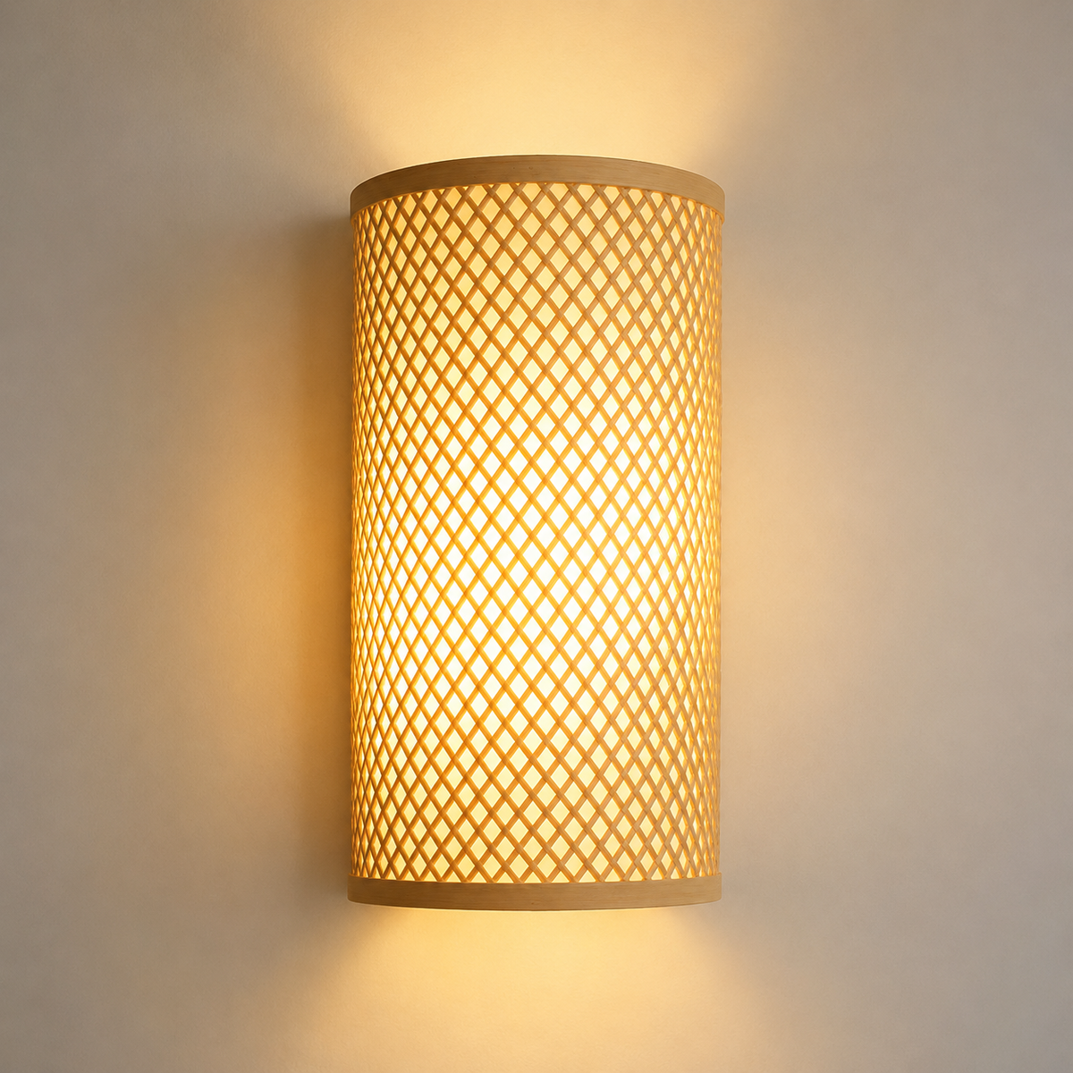 Applique Murale Rotin en Bambou Vintage - Éclairage LED Minimaliste