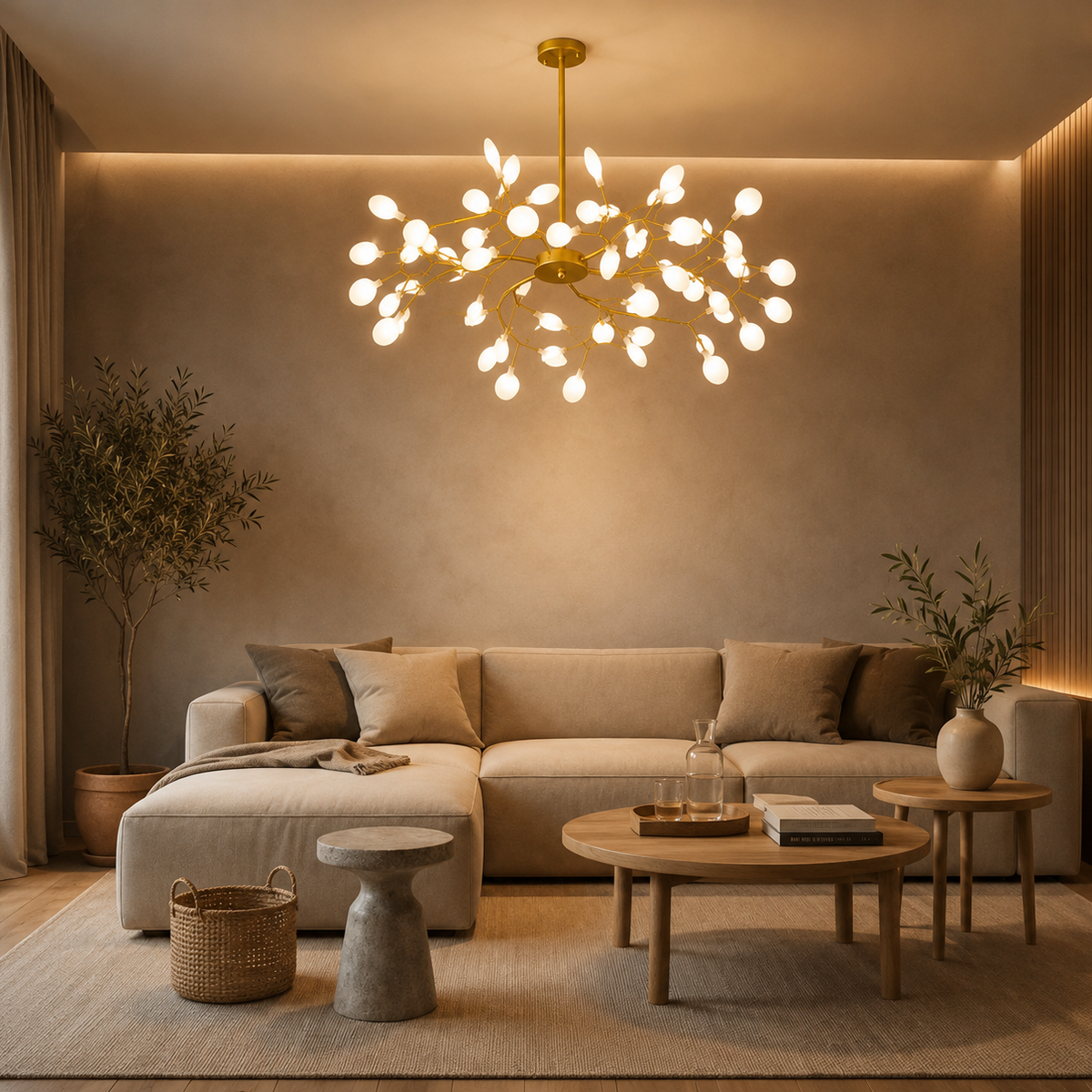 Lustre LED Nordique Doré & Noir Luminaire Élégant pour Salon et Chambre