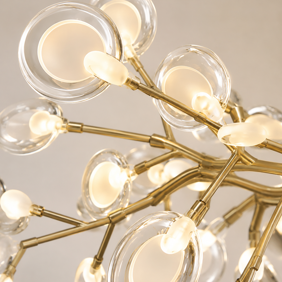 Lustre LED Nordique Doré & Noir Luminaire Élégant pour Salon et Chambre