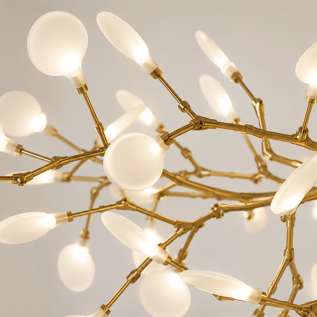 Lustre LED Nordique Doré & Noir Luminaire Élégant pour Salon et Chambre