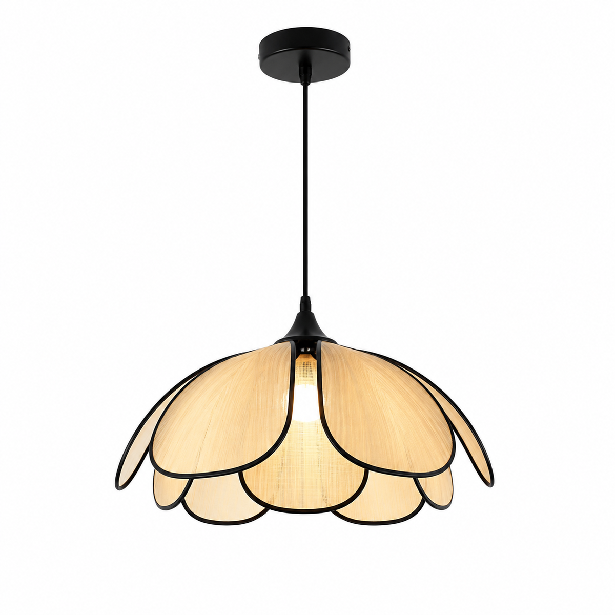Lustre Rotin Design Pétale
