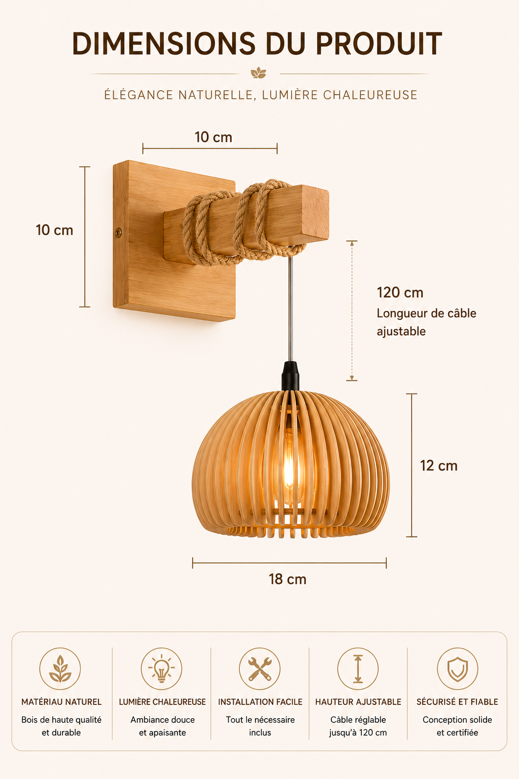 Lampe Suspendue Design Bambou Rotin Osier