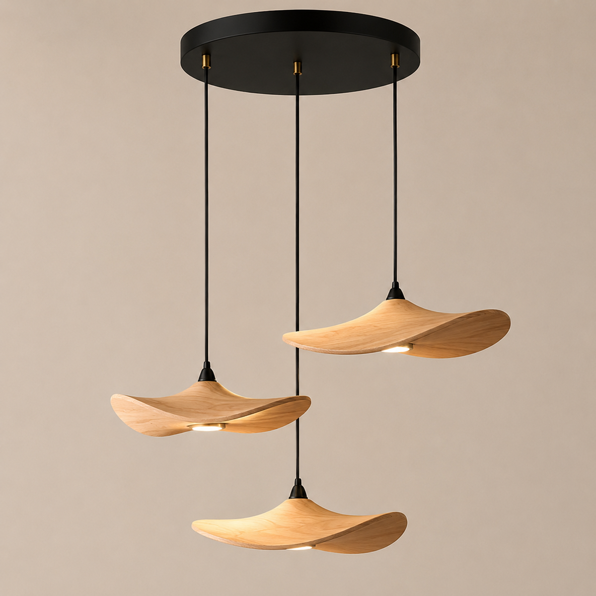 Lustre Japonais Wabi-Sabi en Bois – Suspension en Bois