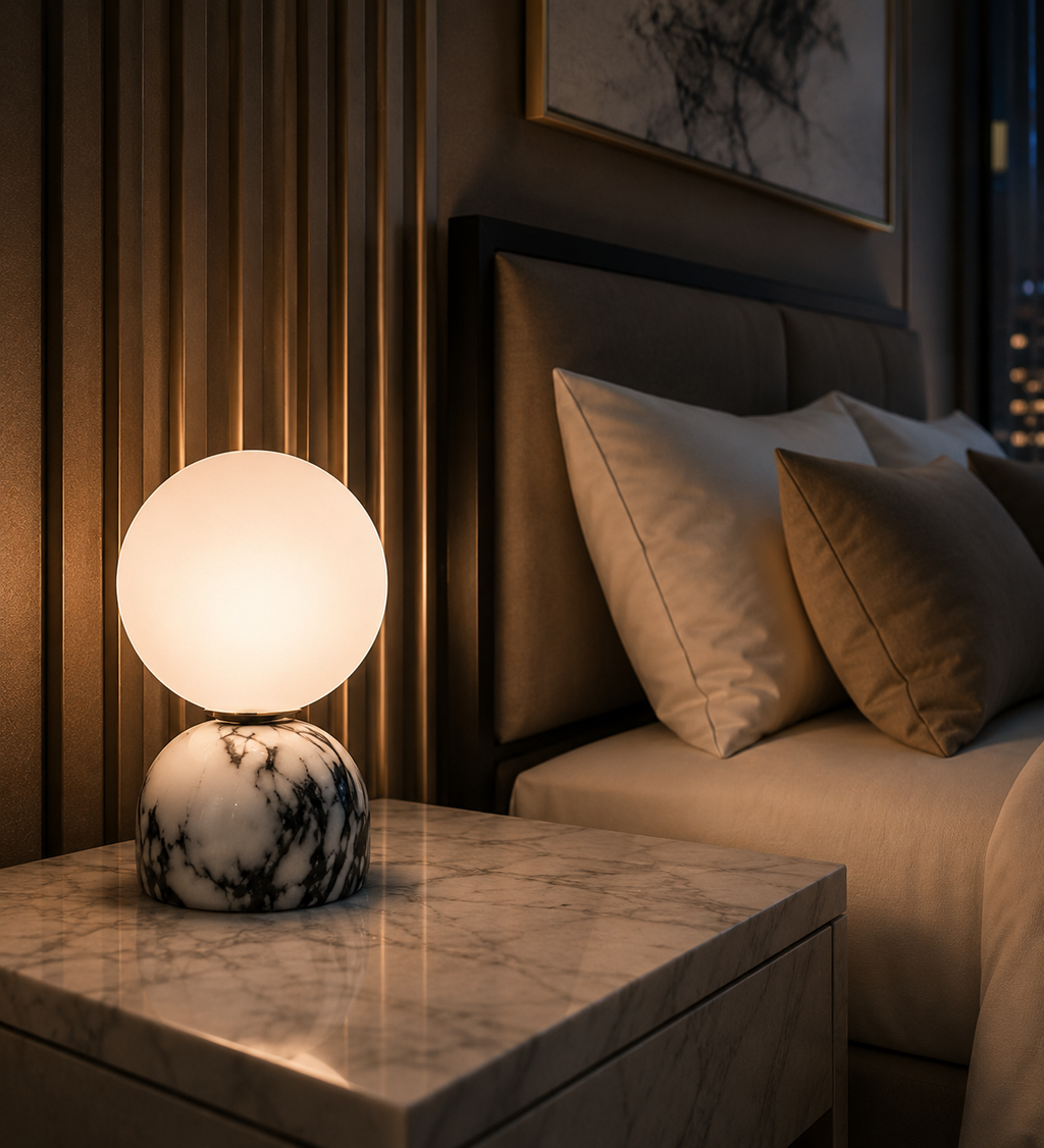 Lampe de Table Design en Marbre pour Salon & Chambre