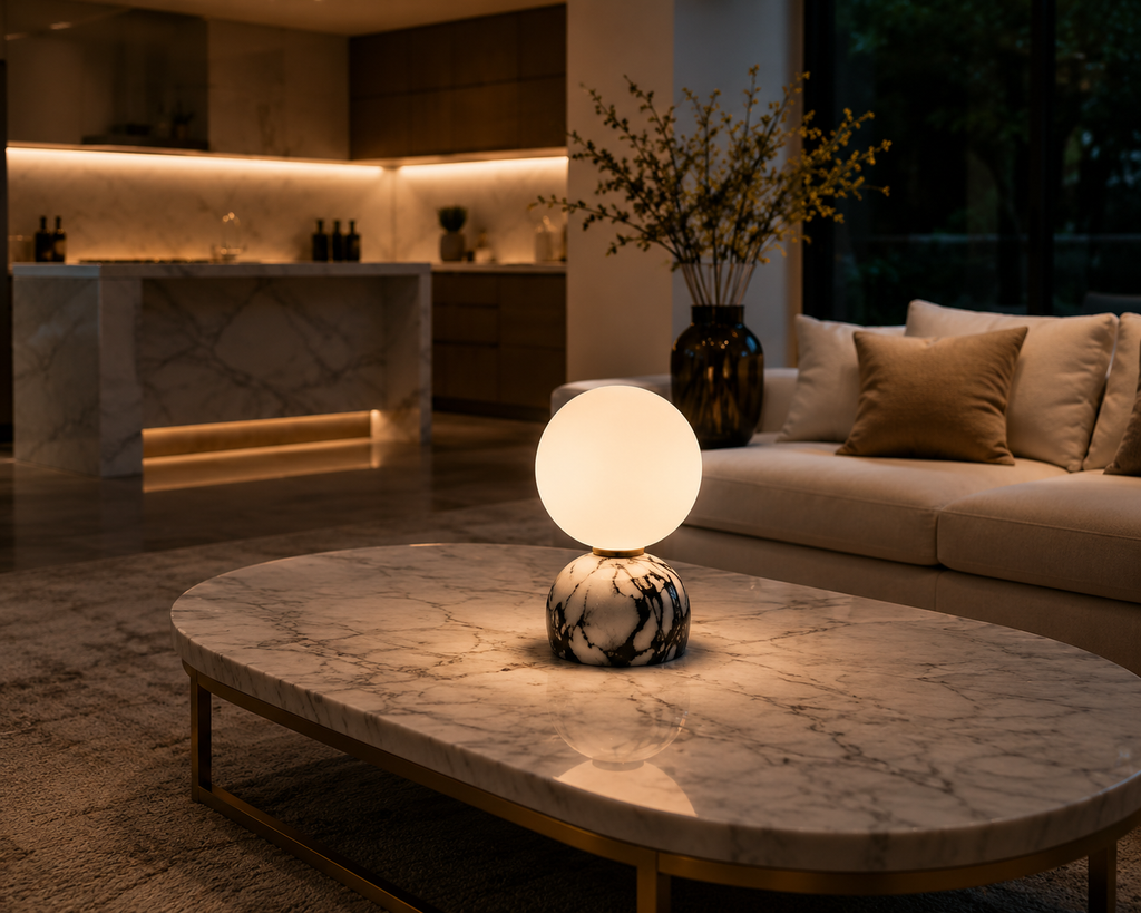 Lampe de Table Design en Marbre pour Salon & Chambre