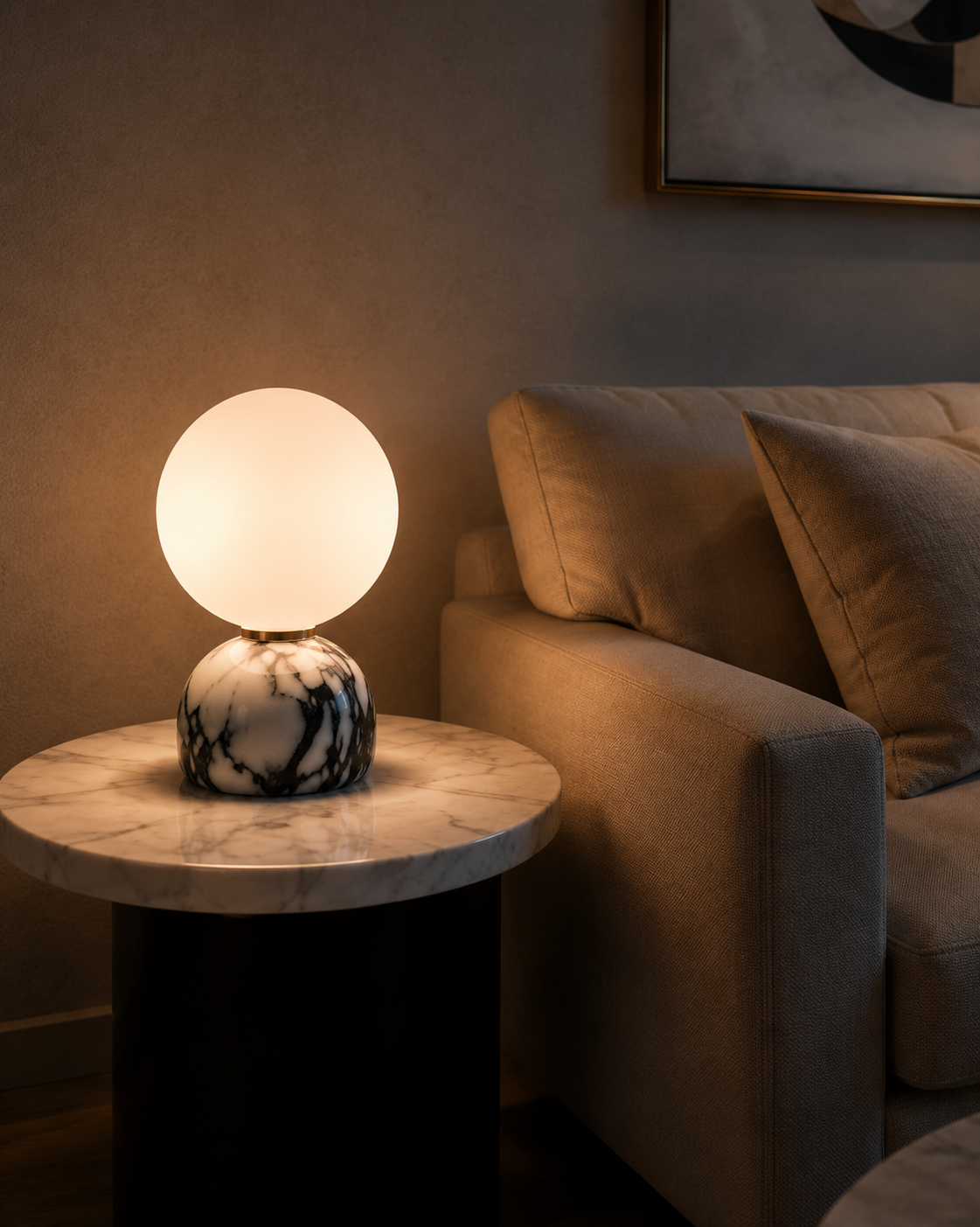 Lampe de Table Design en Marbre pour Salon & Chambre