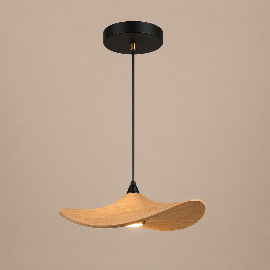 Lustre Japonais Wabi-Sabi en Bois – Suspension en Bois