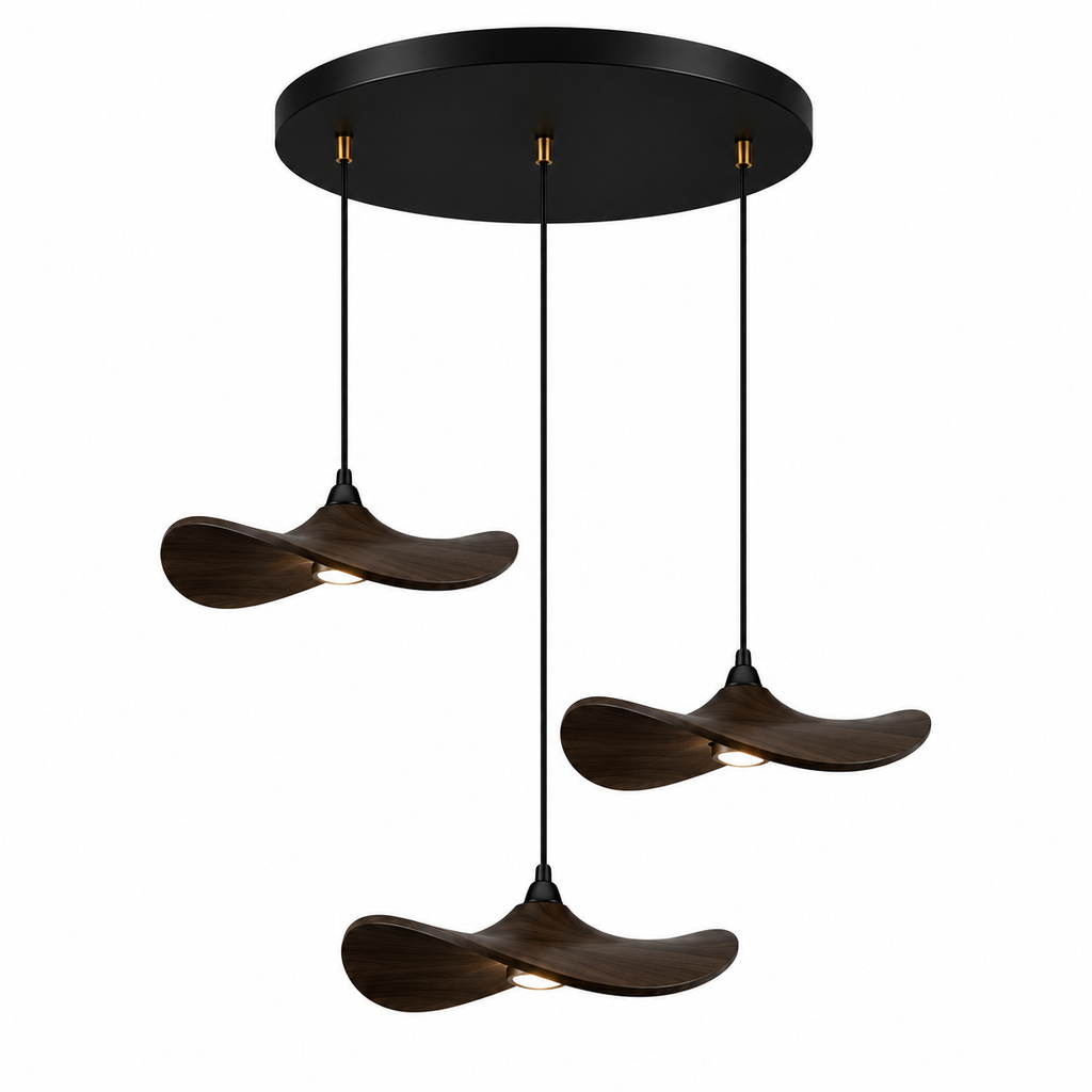 Lustre Japonais Wabi-Sabi en Bois – Suspension en Bois