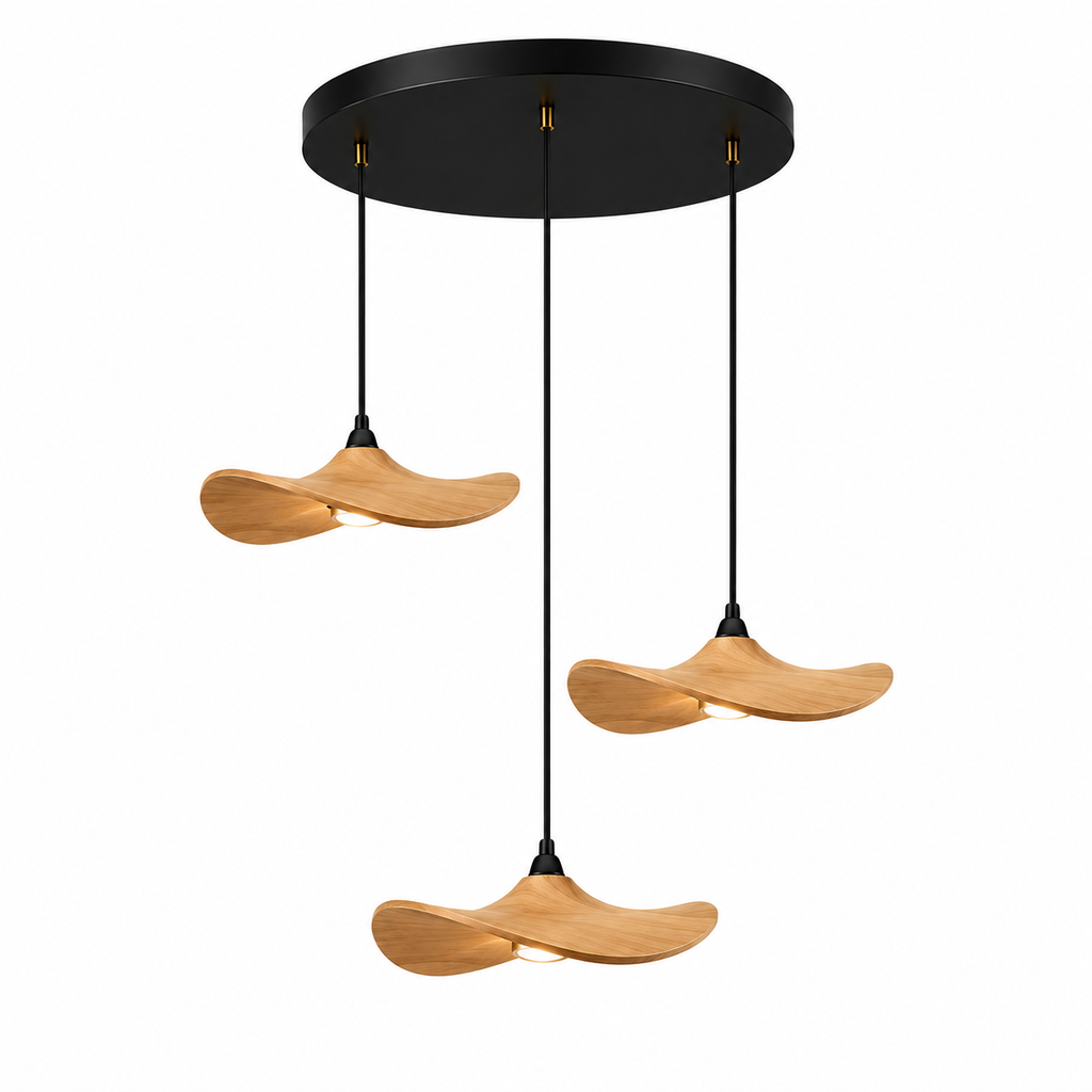 Lustre Japonais Wabi-Sabi en Bois – Suspension en Bois