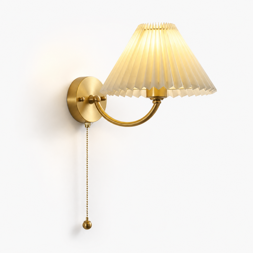 Applique Murale Plissée Dorée – Lampe Murale Design pour Chambre & Salon
