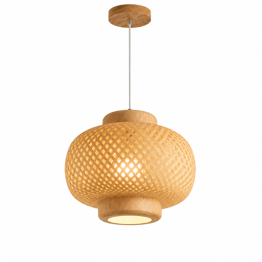 Plafonnier Suspendu en Bambou - Luminaire Design Moderne
