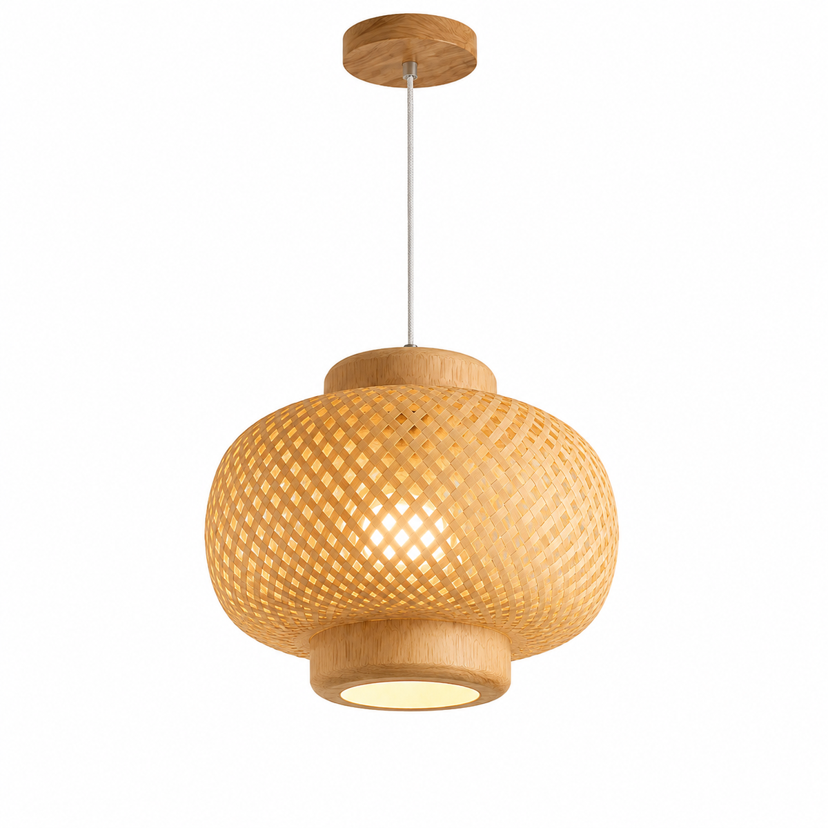 Plafonnier Suspendu en Bambou - Luminaire Design Moderne