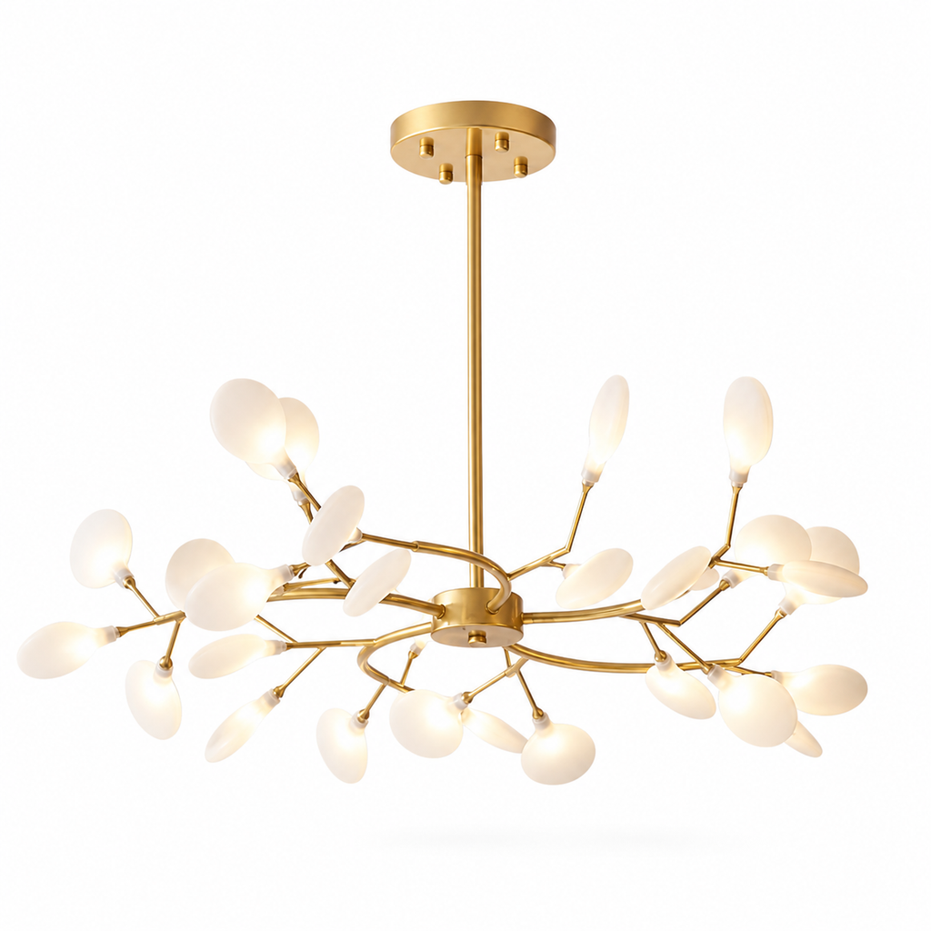 Lustre LED Nordique Doré & Noir Luminaire Élégant pour Salon et Chambre