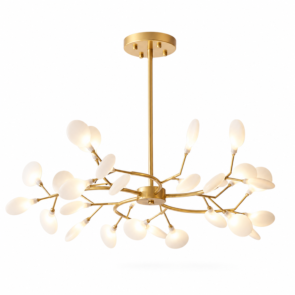 Lustre LED Nordique Doré & Noir Luminaire Élégant pour Salon et Chambre