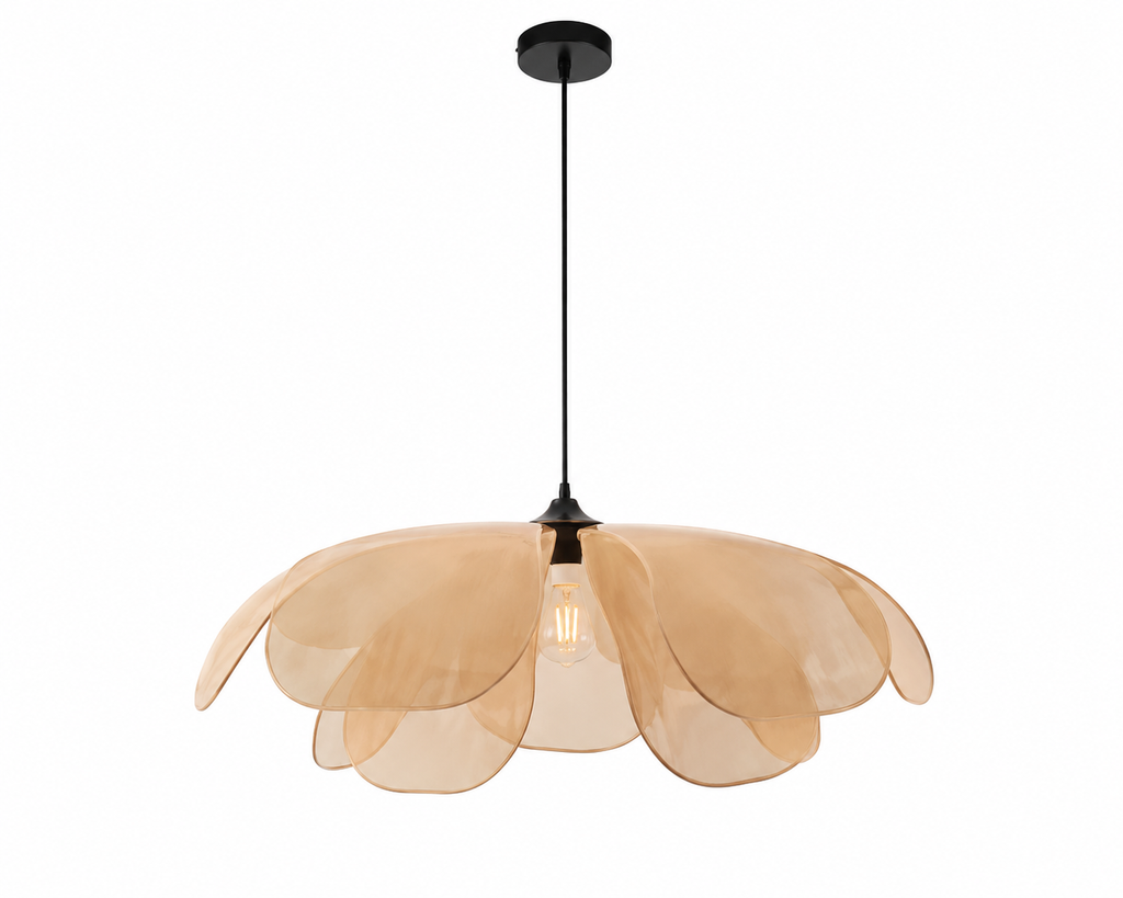 Lustre Rotin Design Pétale