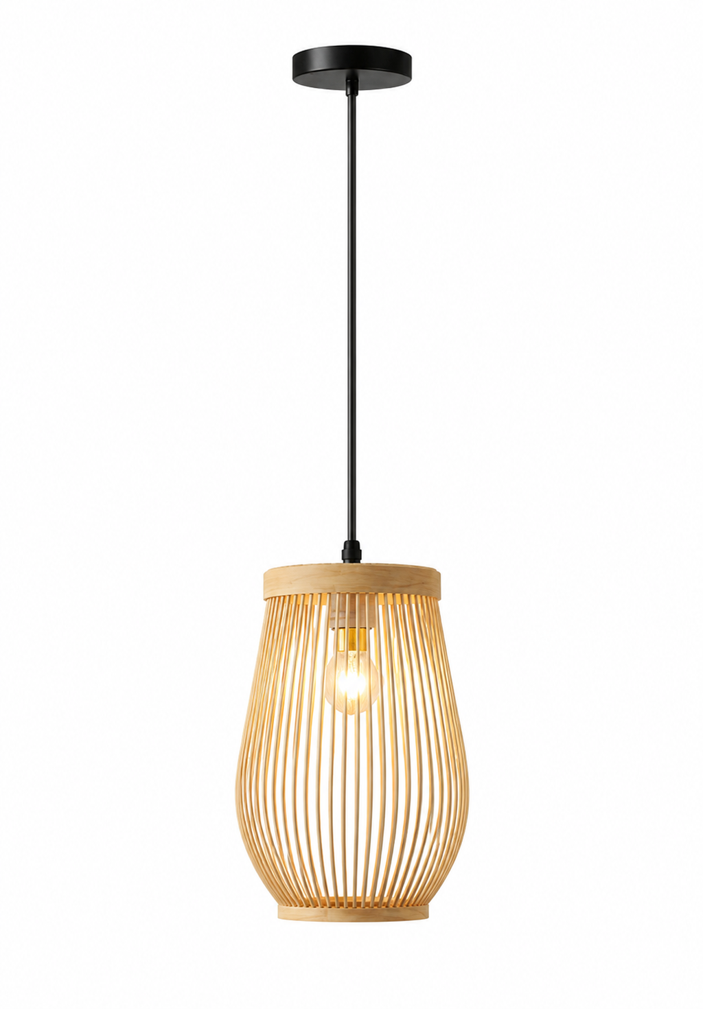 Lampe Suspendue Bambou Rotin Osier - Plafonnier Tressé Main