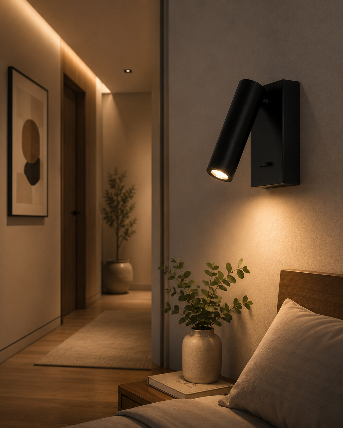 Applique Murale Spot LED Orientable | Interrupteur Intégré