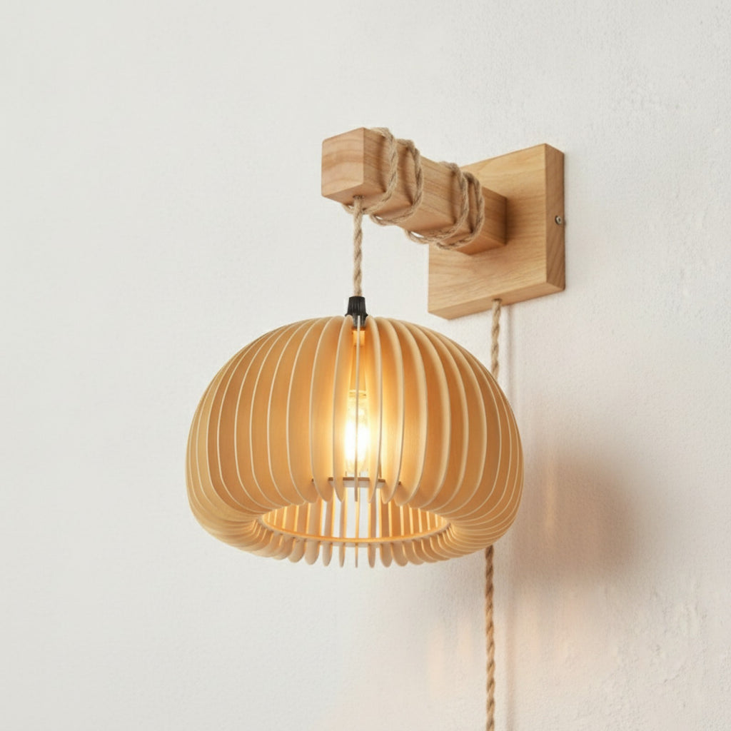 Lampe Suspendue Design Bambou Rotin Osier - Ø 18cm