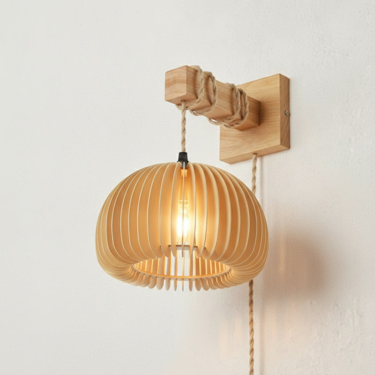 Lampe Suspendue Design Bambou Rotin Osier - Ø 18cm