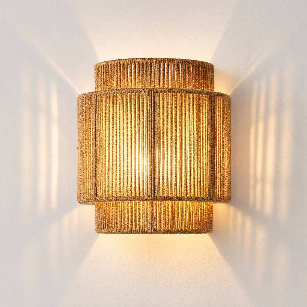Applique Murale Design en Corde de Chanvre - Lampe de Chevet Moderne