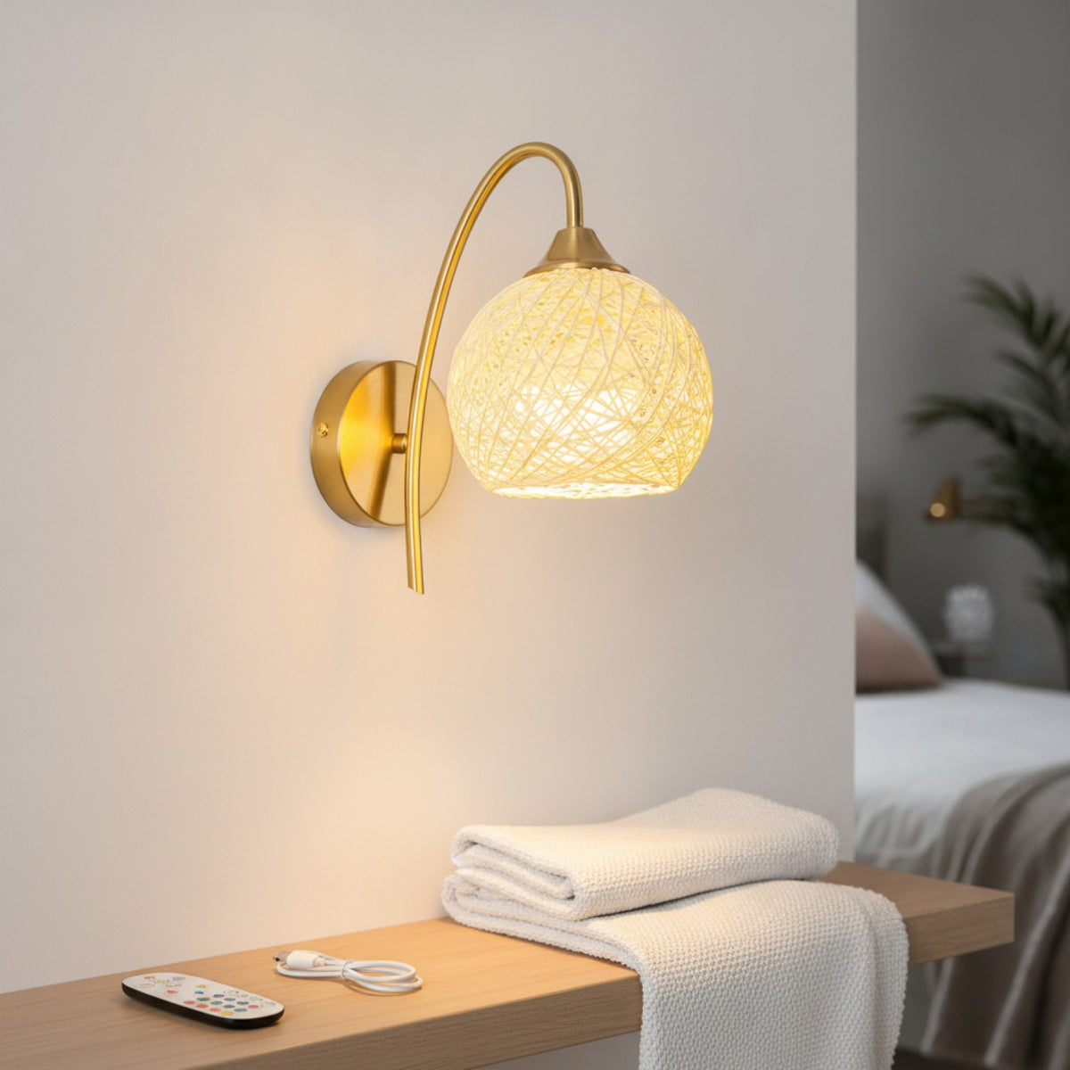 Lampe Murale LED Sans Fil Rechargeable avec Télécommande - 15 Couleurs, Intensité Variable