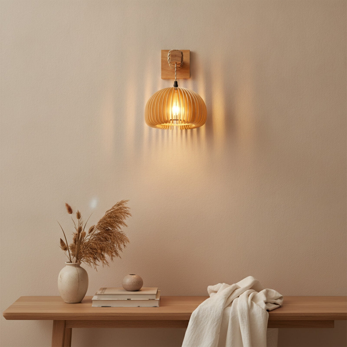 Lampe Suspendue Design Bambou Rotin Osier - Ø 18cm