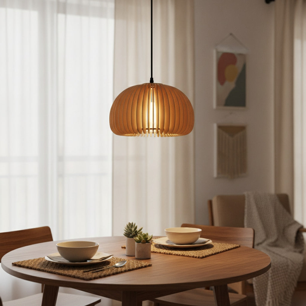 Lampe Suspendue Bambou Rotin Osier - Artisanale & Naturelle 30cm