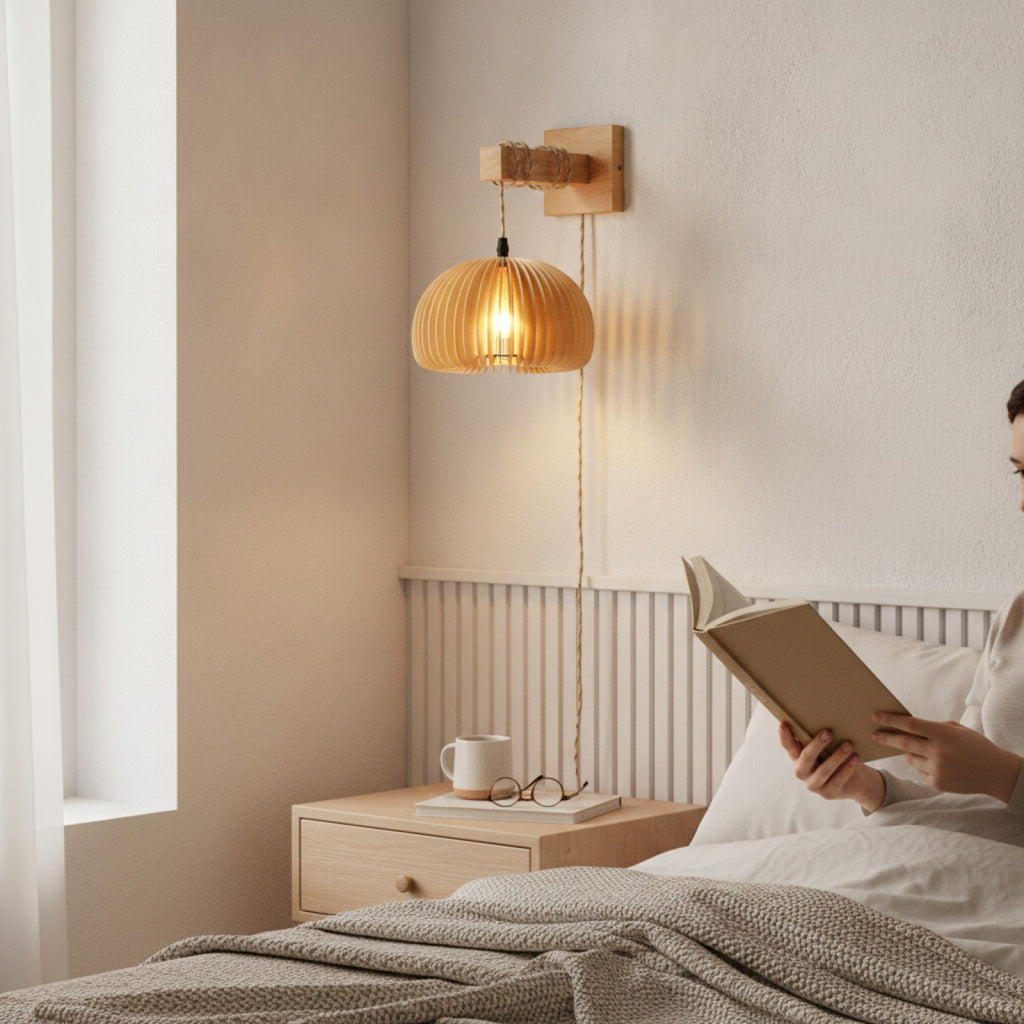 Lampe Suspendue Design Bambou Rotin Osier - Ø 18cm