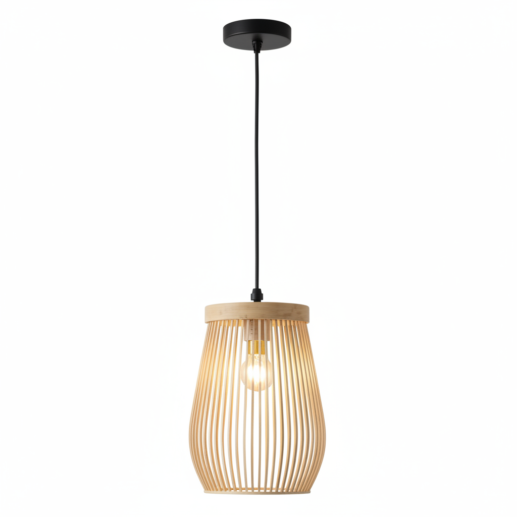 Lampe Suspendue Bambou Rotin Osier - Plafonnier Tressé Main