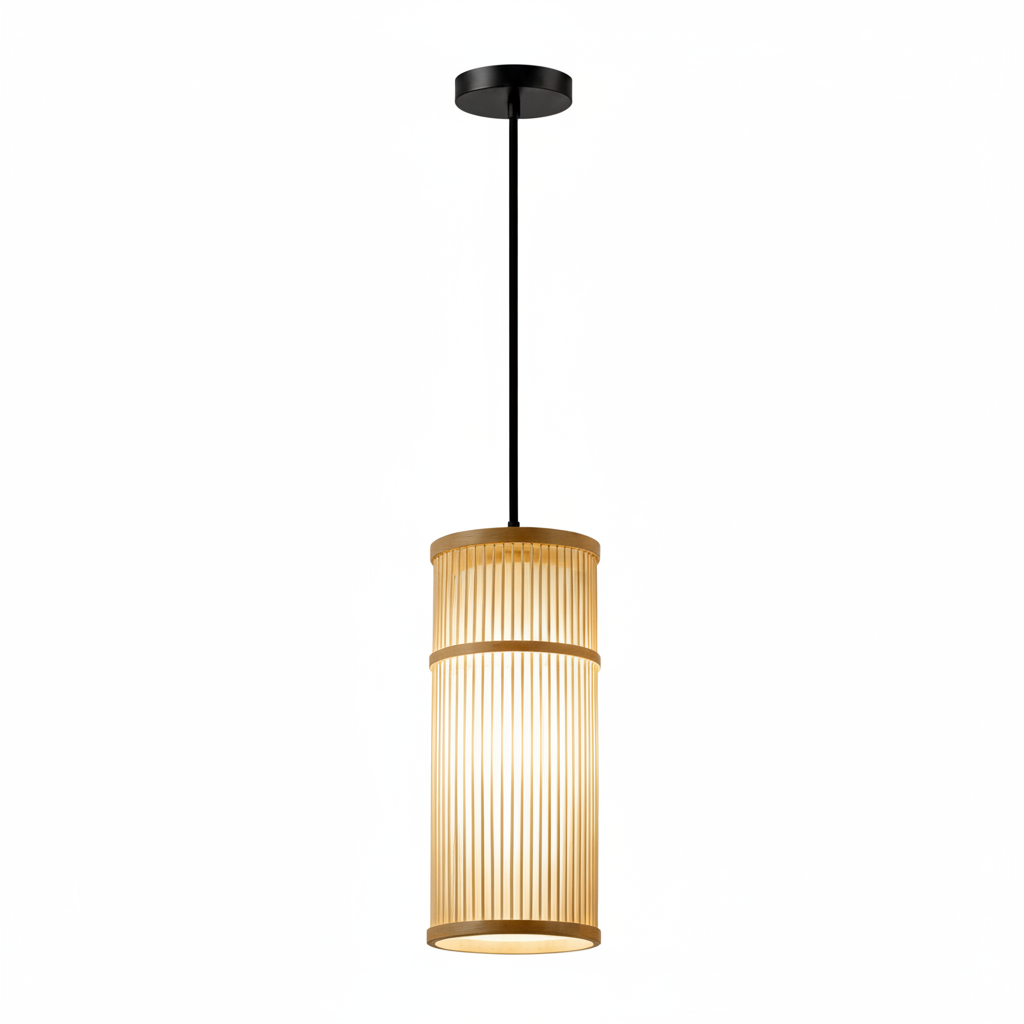 Lampe Suspendue Design Bambou Rotin Osier - Tressage Artisanal