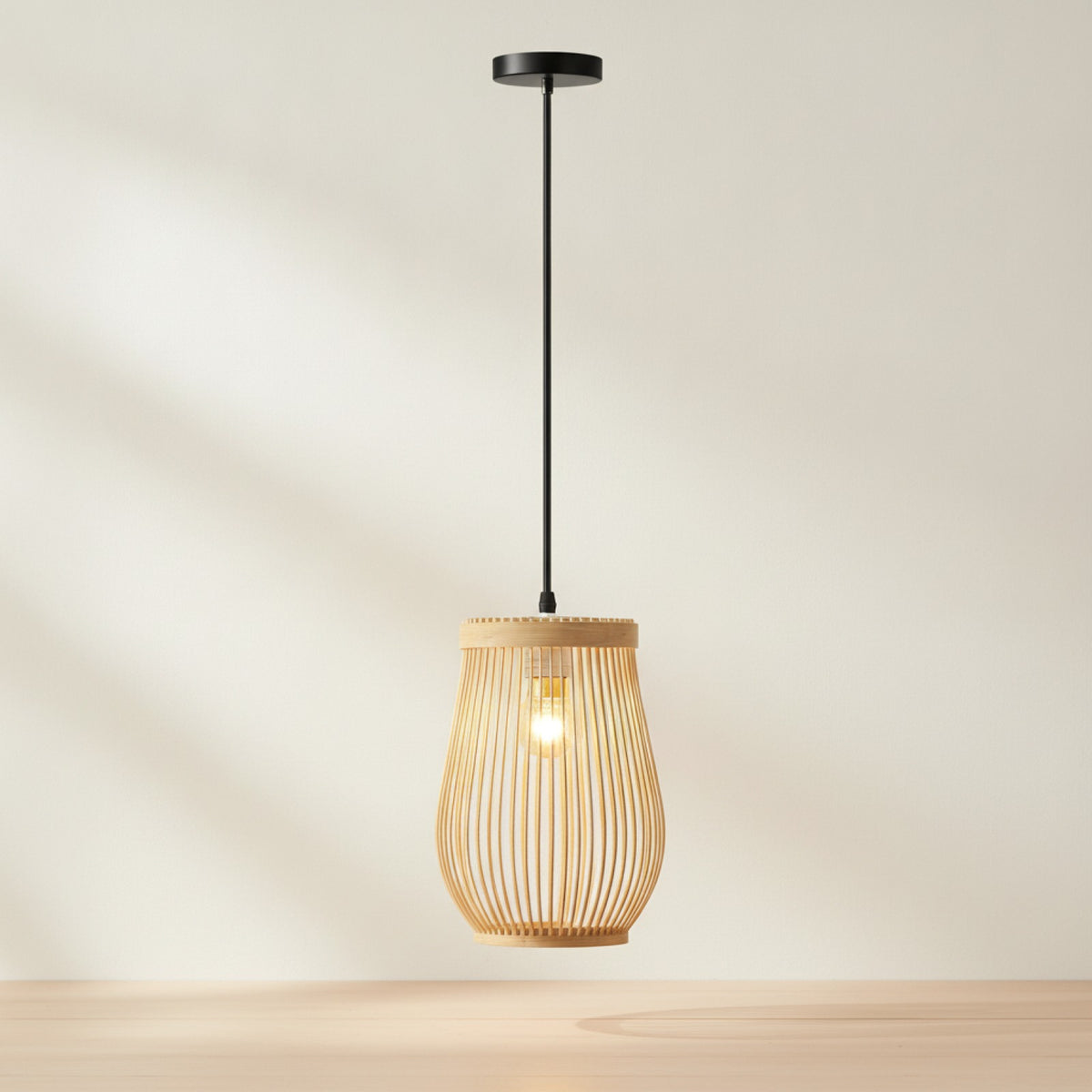 Lampe Suspendue Bambou Rotin Osier - Plafonnier Tressé Main