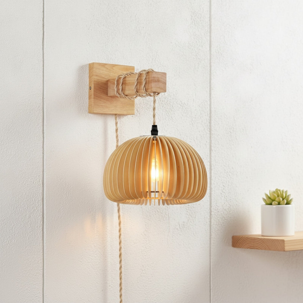 Lampe Suspendue Design Bambou Rotin Osier - Ø 18cm