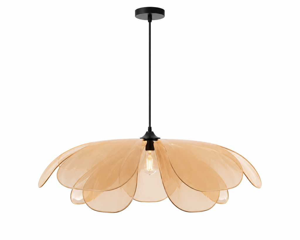 Lustre Rotin Design Pétale