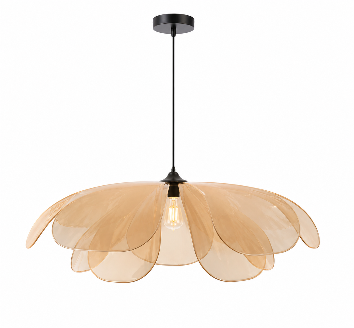 Lustre Rotin Design Pétale