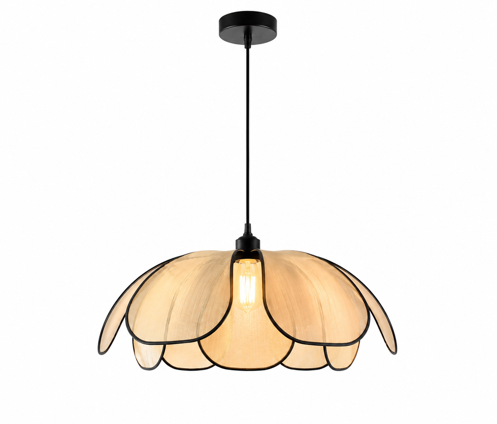 Lustre Rotin Design Pétale