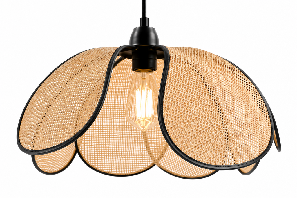 Lustre Rotin Design Pétale
