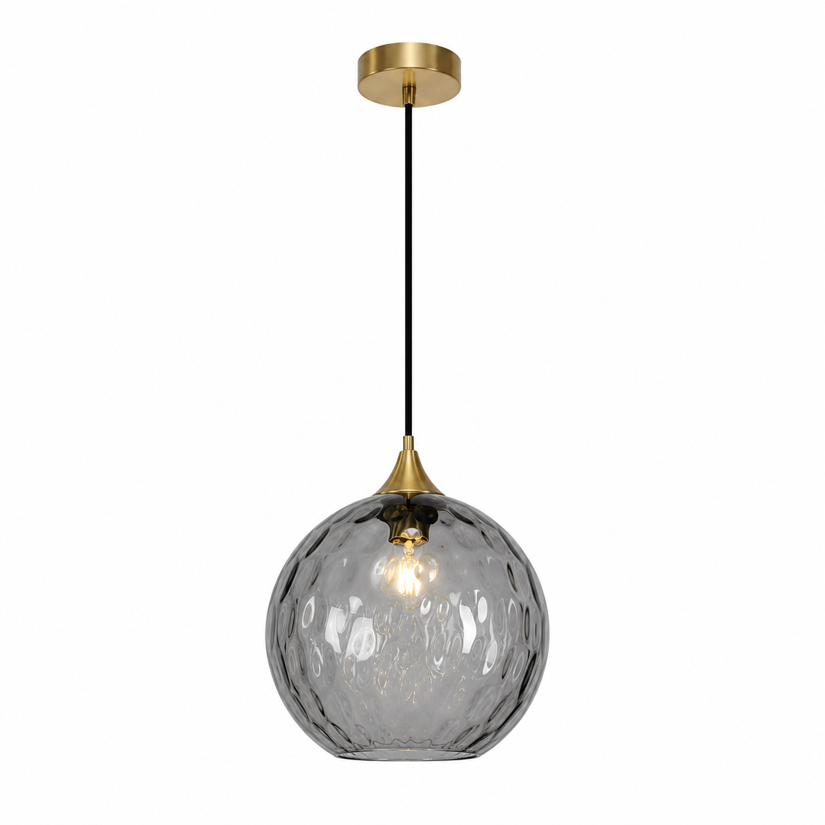 Lustre Sphérique Verre Motifs d'Eau Ambiance Nordique