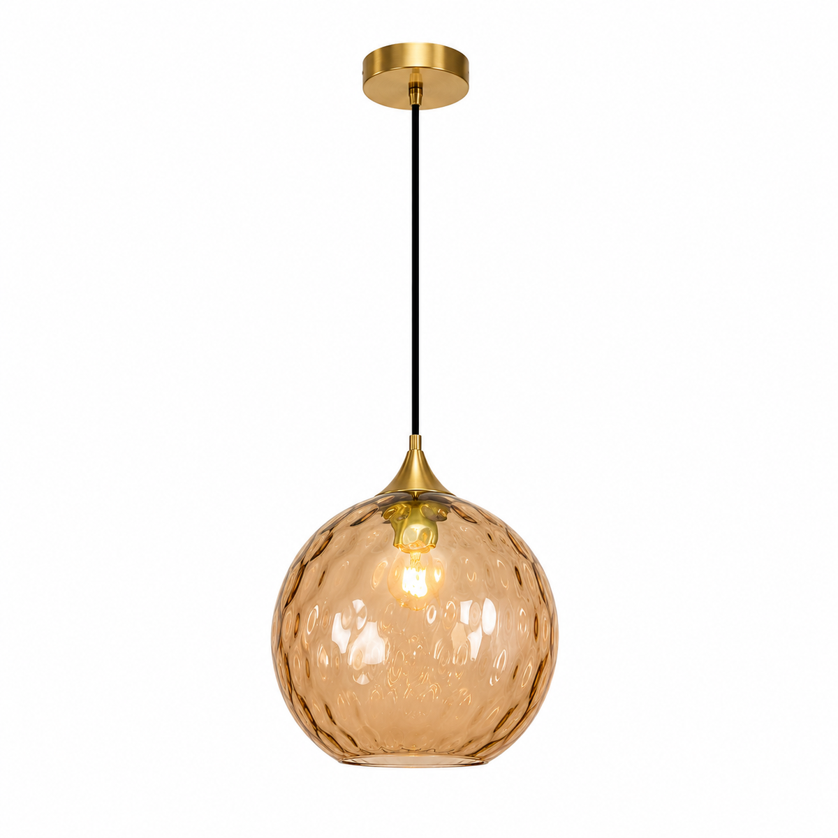 Lustre Sphérique Verre Motifs d'Eau Ambiance Nordique