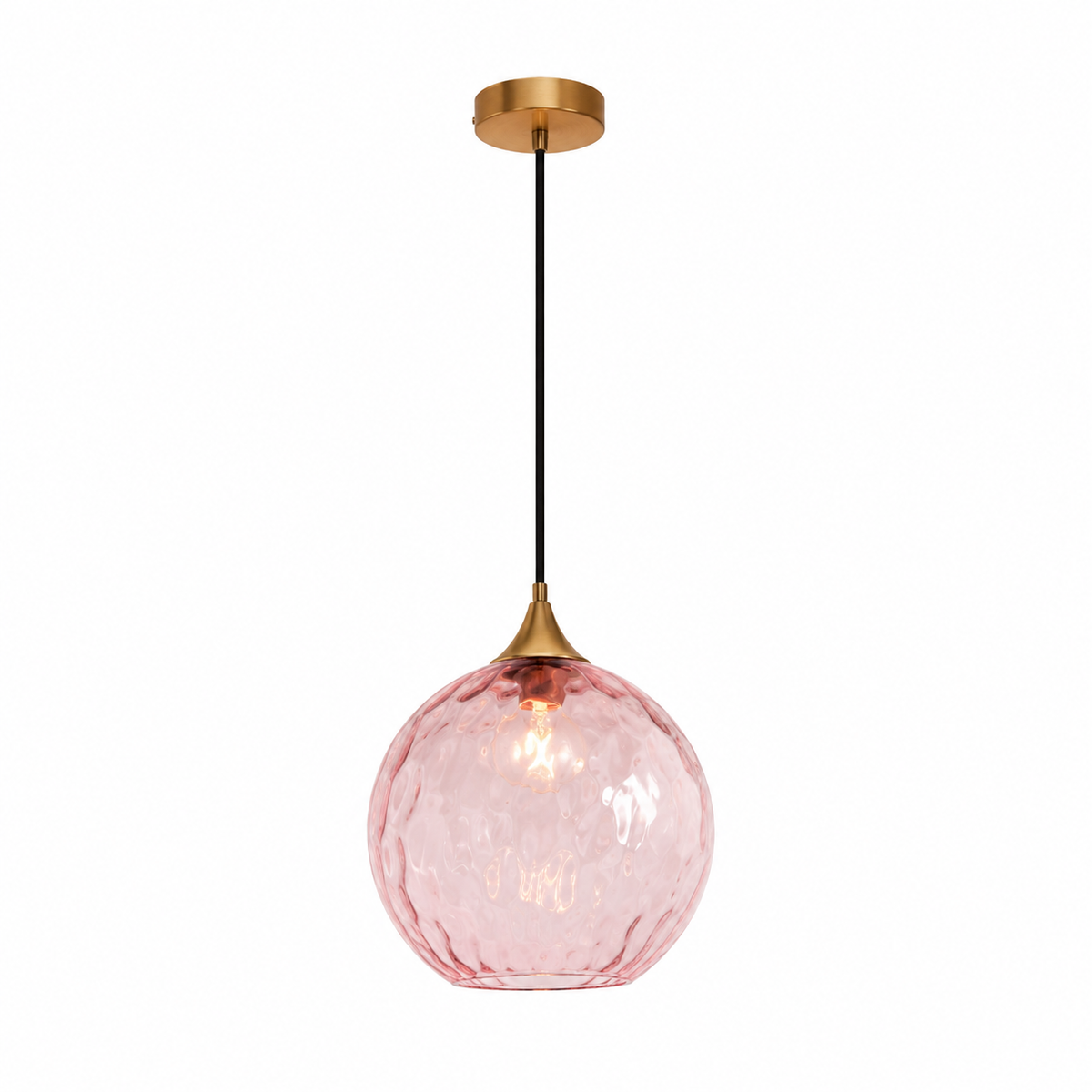 Lustre Sphérique Verre Motifs d'Eau Ambiance Nordique