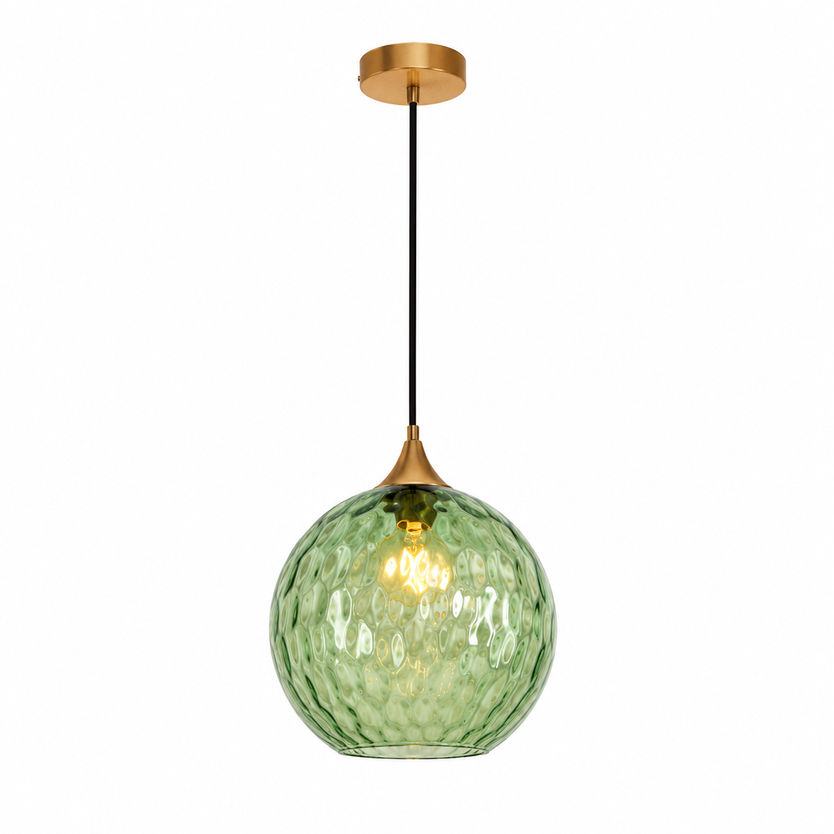 Lustre Sphérique Verre Motifs d'Eau Ambiance Nordique