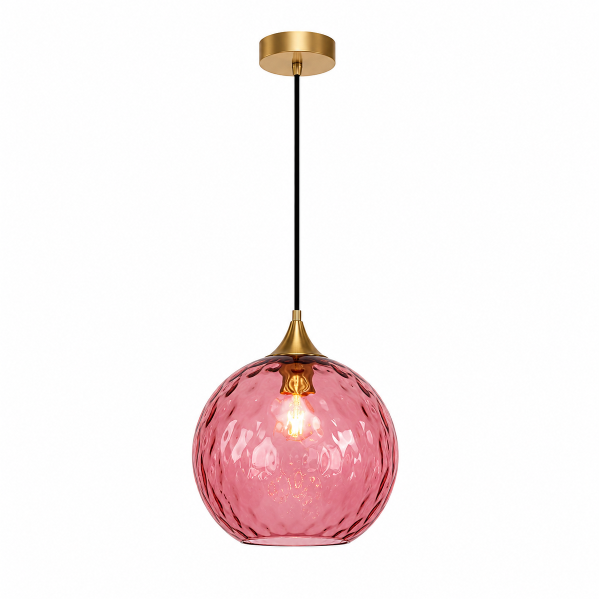 Lustre Sphérique Verre Motifs d'Eau Ambiance Nordique