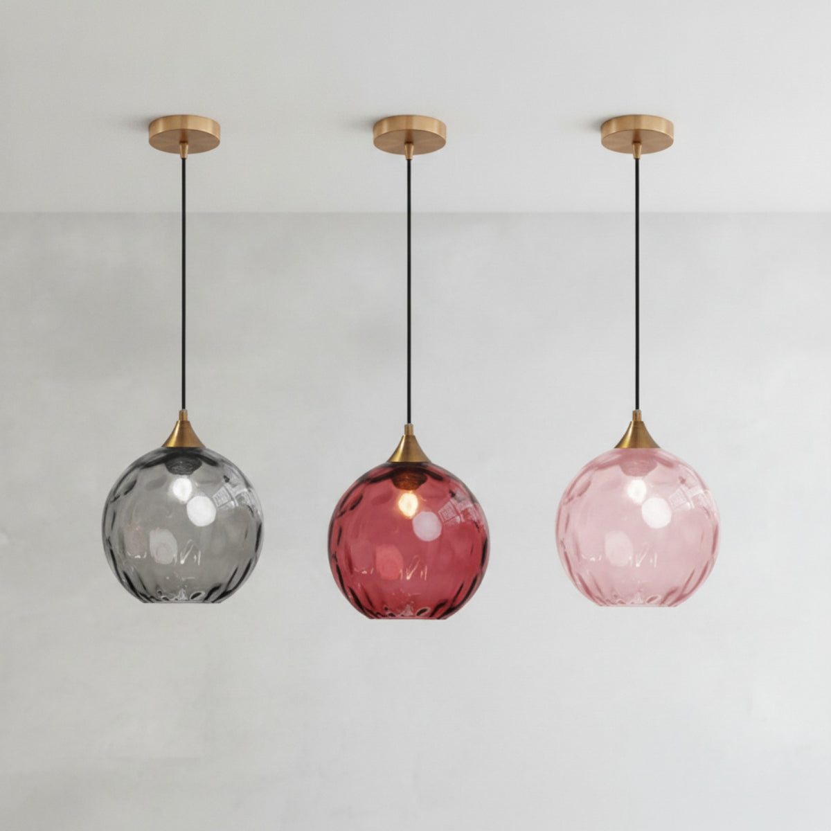 Lustre Sphérique Verre Motifs d'Eau Ambiance Nordique