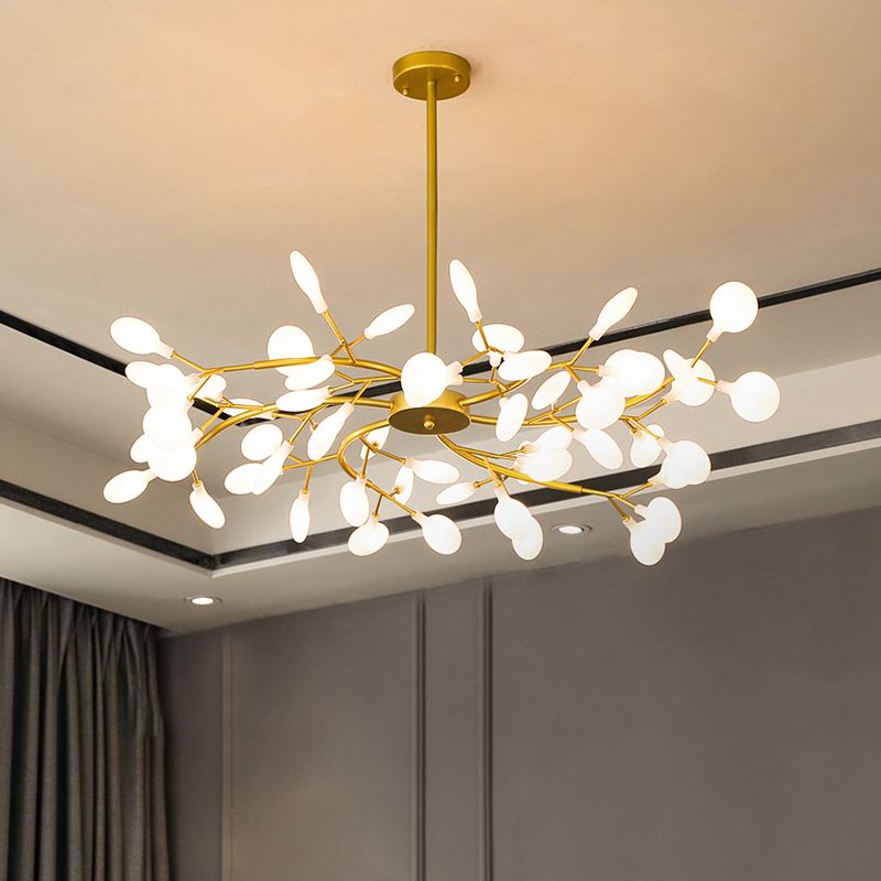 Lustre LED Nordique Doré & Noir Luminaire Élégant pour Salon et Chambre